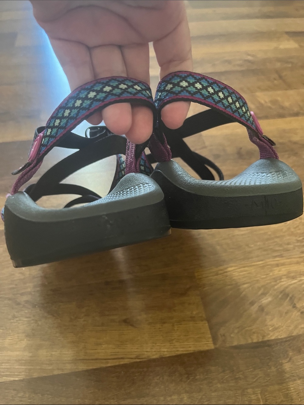 Chaco Sandals Purple Blue White Straps Women’s Size 11.5 Men’s 10 - Picture 5 of 7